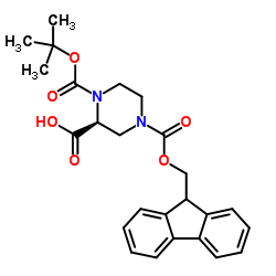 (2S)-4-(9H-fluoren-9-ylmethoxycarbonyl)-1-[(2-methylpropan-2-yl)oxycarbonyl]piperazine-2-carboxylic acid_1034574-30-5