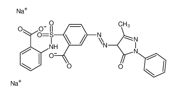 disodium,2-[(2-carboxylatophenyl)sulfamoyl]-5-[(3-methyl-5-oxo-1-phenyl-4H-pyrazol-4-yl)diazenyl]benzoate_10482-43-6