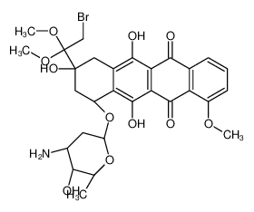 (7S,9S)-7-[(2R,4S,5S,6S)-4-amino-5-hydroxy-6-methyloxan-2-yl]oxy-9-(2-bromo-1,1-dimethoxyethyl)-6,9,11-trihydroxy-4-methoxy-8,10-dihydro-7H-tetracene-5,12-dione_106401-68-7