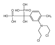 [[3-[bis(2-chloroethyl)amino]-4-methylphenyl]-hydroxy-phosphonomethyl]phosphonic acid_106871-13-0