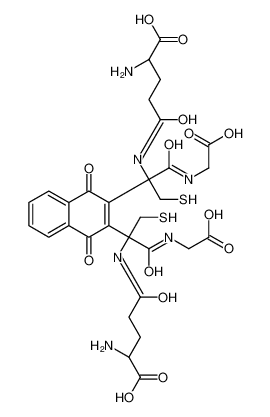 (2S)-2-amino-5-[[(2S)-2-[3-[(2S)-2-[[(4S)-4-amino-4-carboxybutanoyl]amino]-1-(carboxymethylamino)-1-oxo-3-sulfanylpropan-2-yl]-1,4-dioxonaphthalen-2-yl]-1-(carboxymethylamino)-1-oxo-3-sulfanylpropan-2-yl]amino]-5-oxopentanoic acid_107432-96-2