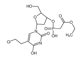 [(2R,3S,5R)-5-[5-(2-chloroethyl)-2,4-dioxopyrimidin-1-yl]-2-(hydroxymethyl)oxolan-3-yl]oxy-(2-ethoxy-2-oxoethyl)phosphinic acid_115365-34-9