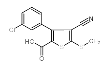 3-(3-chlorophenyl)-4-cyano-5-methylsulfanylthiophene-2-carboxylic acid_116493-00-6
