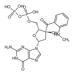 [(2R,3S,5S)-5-(2-amino-6-oxo-3H-purin-9-yl)-3-hydroxy-3-[2-(methylamino)benzoyl]oxolan-2-yl]methyl phosphono hydrogen phosphate_127383-33-9