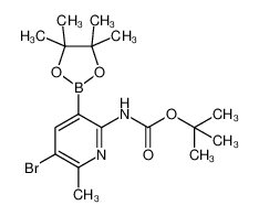 tert-butyl N-[5-bromo-6-methyl-3-(4,4,5,5-tetramethyl-1,3,2-dioxaborolan-2-yl)pyridin-2-yl]carbamate_1315351-28-0