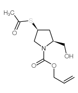 1-Pyrrolidinecarboxylic acid, 4-(acetylthio)-2-(hydroxymethyl)-, 2-propen-1-yl ester, (2S,4S)_136140-32-4