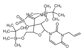1-[(6R,8R,9R)-4-amino-9-[tert-butyl(dimethyl)silyl]oxy-6-[[tert-butyl(dimethyl)silyl]oxymethyl]-2,2-dioxo-1,7-dioxa-2λ<sup>6</sup>-thiaspiro[4.4]non-3-en-8-yl]-3-prop-2-enylpyrimidine-2,4-dione_142102-83-8