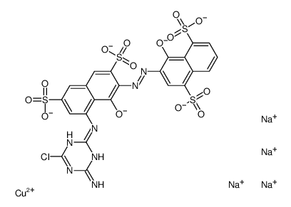 copper,tetrasodium,5-[(4-amino-6-chloro-1,3,5-triazin-2-yl)amino]-4-oxido-3-[(1-oxido-4,8-disulfonatonaphthalen-2-yl)diazenyl]naphthalene-2,7-disulfonate_14692-76-3
