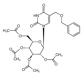 5-benzyloxymethyl-1-(tetra-O-acetyl-α-L-idopyranosyl)-1H-pyrimidine-2,4-dione_19192-53-1