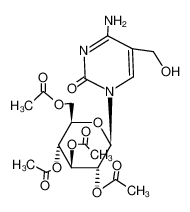 4-amino-5-hydroxymethyl-1-(tetra-O-acetyl-β-D-glucopyranosyl)-1H-pyrimidin-2-one_19192-54-2
