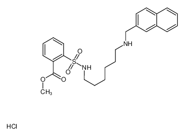 methyl 2-(N-(6-((naphthalen-2-ylmethyl)amino)hexyl)sulfamoyl)benzoate hydrochloride_191931-32-5