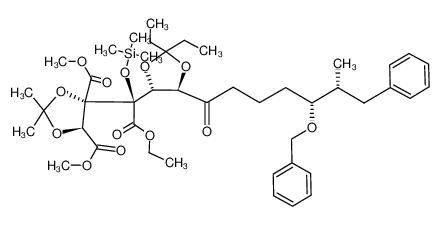 3-ethyl 1,2-dimethyl (1S,2S,3R,4R,5R,10R,11R)-10-benzyloxy-4,5-(diethylmethylenedioxy)-1,2-(dimethylmethylenedioxy)-11-methyl-6-oxo-12-phenyl-3-(trimethylsilyloxy)dodecane-1,2,3-tricarboxylate_191935-33-8