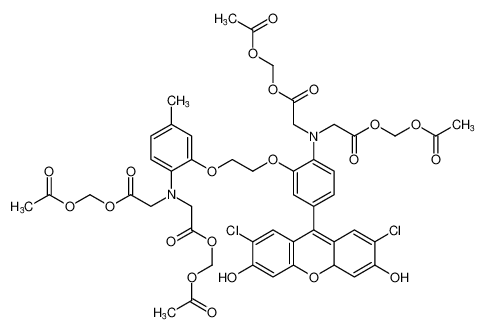 bis(acetoxymethyl) 2,2'-((2-(2-(2-(bis(2-(acetoxymethoxy)-2-oxoethyl)amino)-5-(2,7-dichloro-3,6-dihydroxy-4aH-xanthen-9-yl)phenoxy)ethoxy)-4-methylphenyl)azanediyl)diacetate_191936-30-8