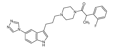1-(4-(3-(5-(4H-1,2,4-triazol-4-yl)-1H-indol-3-yl)propyl)piperazin-1-yl)-2-(2-fluorophenyl)propan-1-one_191939-40-9