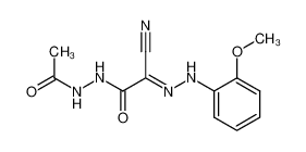 Acetic acid N'-{2-cyano-2-[(2-methoxy-phenyl)-hydrazono]-acetyl}-hydrazide_19197-06-9