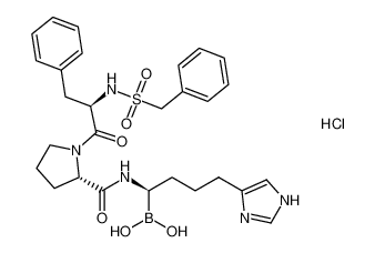 ((R)-1-((S)-1-((benzylsulfonyl)-D-phenylalanyl)pyrrolidine-2-carboxamido)-4-(1H-imidazol-4-yl)butyl)boronic acid hydrochloride_191992-67-3