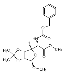 (S)-Benzyloxycarbonylamino-((3aR,4R,6R,6aR)-6-methoxy-2,2-dimethyl-tetrahydro-furo[3,4-d][1,3]dioxol-4-yl)-acetic acid methyl ester_191997-66-7