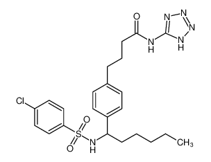 4-(4-(1-((4-chlorophenyl)sulfonamido)hexyl)phenyl)-N-(1H-tetrazol-5-yl)butanamide_192054-38-9