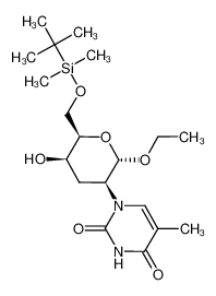 1-[(2S,3S,5R,6R)-6-(tert-Butyl-dimethyl-silanyloxymethyl)-2-ethoxy-5-hydroxy-tetrahydro-pyran-3-yl]-5-methyl-1H-pyrimidine-2,4-dione_192062-74-1