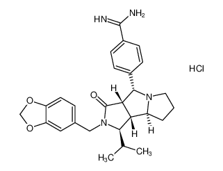 4-((1R,3aS,4R,8aS,8bR)-2-(benzo[d][1,3]dioxol-5-ylmethyl)-1-isopropyl-3-oxodecahydropyrrolo[3,4-a]pyrrolizin-4-yl)benzimidamide hydrochloride_192067-24-6