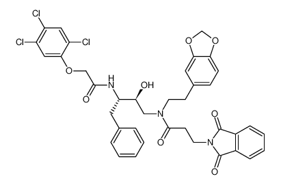 N-(2-(benzo[d][1,3]dioxol-5-yl)ethyl)-3-(1,3-dioxoisoindolin-2-yl)-N-((2S,3S)-2-hydroxy-4-phenyl-3-(2-(2,4,5-trichlorophenoxy)acetamido)butyl)propanamide_192069-75-3