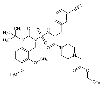 1-Piperazineacetic acid,4-[2-[(3-cyanophenyl)methyl]-5-[(2,3-dimethoxyphenyl)methyl]-8,8-dimethyl-4,4-dioxido-1,6-dioxo-7-oxa-4-thia-3,5-diazanon-1-yl]-, ethyl ester_192073-77-1