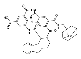 5-(3-(6-((adamantan-1-ylmethyl)carbamoyl)-1H-benzo[d]imidazole-5-carbonyl)-2,3,4,5,6,7-hexahydro-1H-benzo[d]azonine-2-carboxamido)isophthalic acid_192134-05-7