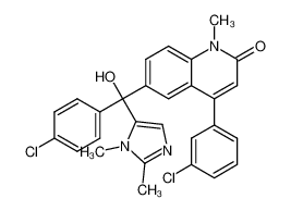 4-(3-chlorophenyl)-6-((4-chlorophenyl)(1,2-dimethyl-1H-imidazol-5-yl)(hydroxy)methyl)-1-methylquinolin-2(1H)-one_192186-35-9