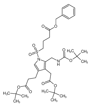 4-[2-(tert-Butoxycarbonylamino-methyl)-4-(2-tert-butoxycarbonyl-ethyl)-3-tert-butoxycarbonylmethyl-pyrrole-1-sulfonyl]-butyric acid benzyl ester_192225-89-1