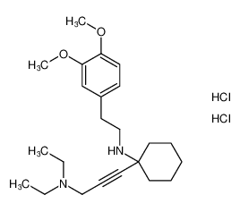 1-(3-(diethylamino)prop-1-yn-1-yl)-N-(3,4-dimethoxyphenethyl)cyclohexan-1-amine dihydrochloride_192312-84-8