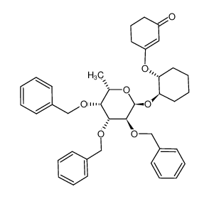 3-[(1R,2R)-2-((2S,3S,4R,5R,6S)-3,4,5-Tris-benzyloxy-6-methyl-tetrahydro-pyran-2-yloxy)-cyclohexyloxy]-cyclohex-2-enone_192313-62-5