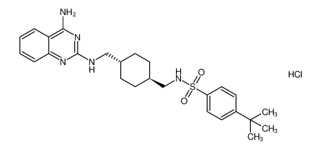 N-(((1r,4r)-4-(((4-aminoquinazolin-2-yl)amino)methyl)cyclohexyl)methyl)-4-(tert-butyl)benzenesulfonamide hydrochloride_192322-44-4