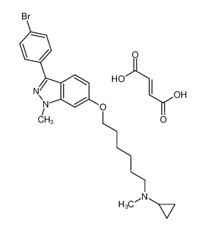 [6-[3-(4-bromo-phenyl)-1-methyl-1H-indazol-6-yloxy]-hexyl]-cyclopropyl-methyl-amine.fumarate_192442-74-3