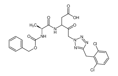 N-(N-benzyloxycarbonyl-L-alanyl)-3-amino-4-oxo-5-(5-(2,6-dichlorophenylmethyl)tetrazol-2-yl)pentanoic acid_192458-27-8