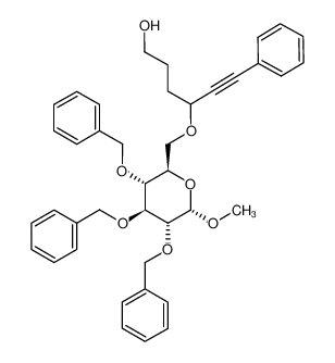 6-Phenyl-4-((2R,3R,4S,5R,6S)-3,4,5-tris-benzyloxy-6-methoxy-tetrahydro-pyran-2-ylmethoxy)-hex-5-yn-1-ol_192506-64-2