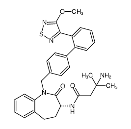 (R)-3-amino-N-(1-((2'-(4-methoxy-1,2,5-thiadiazol-3-yl)-[1,1'-biphenyl]-4-yl)methyl)-2-oxo-2,3,4,5-tetrahydro-1H-benzo[b]azepin-3-yl)-3-methylbutanamide_192524-25-7