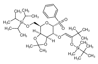 (Z)-1-deoxy-2-O-[(2-tert-butyldimethylsilyloxy)-3,3-dimethylbutenyl]-3,4-O-isopropylidene-1-phenylsulfonyl-6-O-triisopropylsilyl-α-D-galactopyranose_192565-67-6