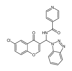 N-((1H-benzo[d][1,2,3]triazol-1-yl)(6-chloro-4-oxo-4H-chromen-3-yl)methyl)isonicotinamide_192568-53-9