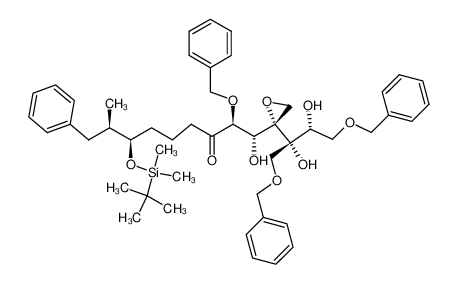 (1R,2S,7R,8R)-2-Benzyloxy-1-[(S)-2-((1S,2R)-3-benzyloxy-1-benzyloxymethyl-1,2-dihydroxy-propyl)-oxiranyl]-7-(tert-butyl-dimethyl-silanyloxy)-1-hydroxy-8-methyl-9-phenyl-nonan-3-one_192574-01-9