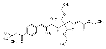 triethyl (E)-1-((E)-3-(4-(tert-butoxycarbonyl)phenyl)-2-methylacrylamido)but-3-ene-1,1,4-tricarboxylate_192636-98-9