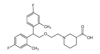 (R)-1-(2-(2,2-bis(4-fluoro-2-methylphenyl)ethoxy)ethyl)piperidine-3-carboxylic acid_192641-03-5