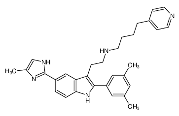 N-(2-(2-(3,5-dimethylphenyl)-5-(4-methyl-1H-imidazol-2-yl)-1H-indol-3-yl)ethyl)-4-(pyridin-4-yl)butan-1-amine_192643-62-2