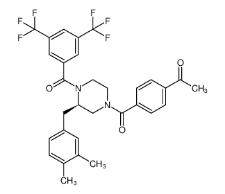 (R)-1-(4-(4-(3,5-bis(trifluoromethyl)benzoyl)-3-(3,4-dimethylbenzyl)piperazine-1-carbonyl)phenyl)ethan-1-one_192659-64-6