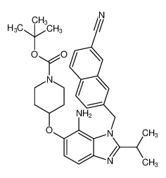 tert-butyl 4-((7-amino-1-((7-cyanonaphthalen-2-yl)methyl)-2-isopropyl-1H-benzo[d]imidazol-6-yl)oxy)piperidine-1-carboxylate_192697-05-5
