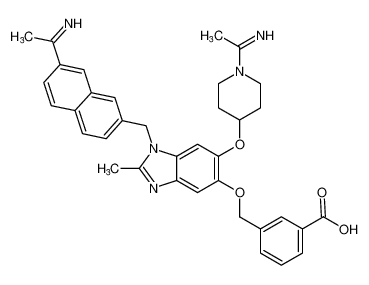 3-(((1-((7-(1-iminoethyl)naphthalen-2-yl)methyl)-6-((1-(1-iminoethyl)piperidin-4-yl)oxy)-2-methyl-1H-benzo[d]imidazol-5-yl)oxy)methyl)benzoic acid_192697-56-6