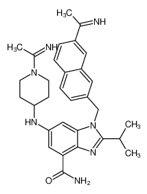 1-((7-(1-iminoethyl)naphthalen-2-yl)methyl)-6-((1-(1-iminoethyl)piperidin-4-yl)amino)-2-isopropyl-1H-benzo[d]imidazole-4-carboxamide_192697-74-8