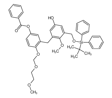 Benzoic acid 3-[3-(tert-butyl-diphenyl-silanyloxymethyl)-5-hydroxy-2-methoxy-benzyl]-4-(2-methoxy-ethoxymethoxy)-phenyl ester_192698-43-4