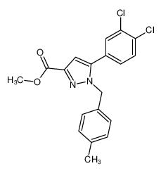 methyl 5-(3,4-dichlorophenyl)-1-(4-methylbenzyl)-1H-pyrazole-3-carboxylate_192702-25-3