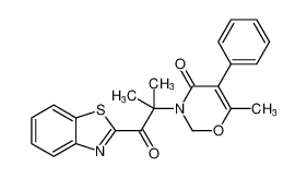 3-(1-(benzo[d]thiazol-2-yl)-2-methyl-1-oxopropan-2-yl)-6-methyl-5-phenyl-2,3-dihydro-4H-1,3-oxazin-4-one_192713-21-6