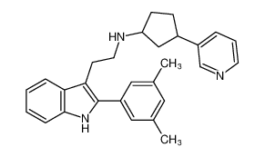 N-(2-(2-(3,5-dimethylphenyl)-1H-indol-3-yl)ethyl)-3-(pyridin-3-yl)cyclopentan-1-amine_192715-96-1